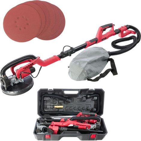 AREBOS Telescopic Drywall Sander 750W Giraffe with Dust Suction and Bag 225mm