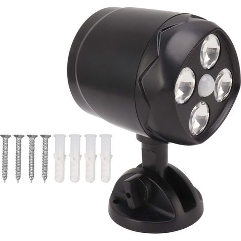 Projecteur de projection rotatif à fixer au mur, 4 LED, lumière de tache extérieure imperméable, avec capteur de mouvement, pour cour (1/5)