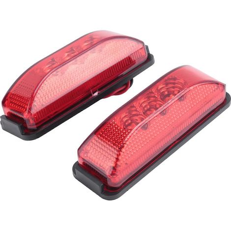 2PCS 24V 3.9Inch 3 LED Feux rouges de gabarit avant et arrière pour camions et remorques, étanches