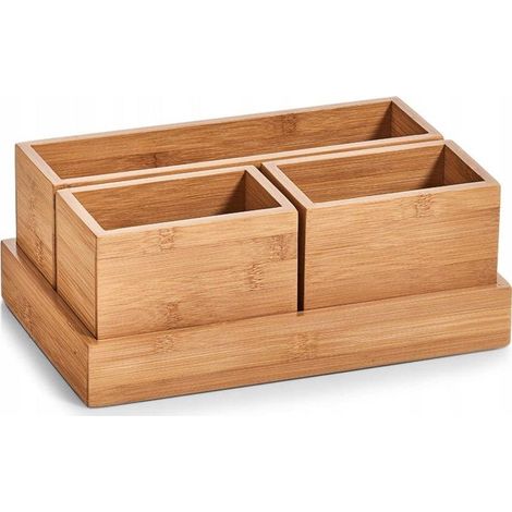 Zeller Organizador multifuncional de bambú natural