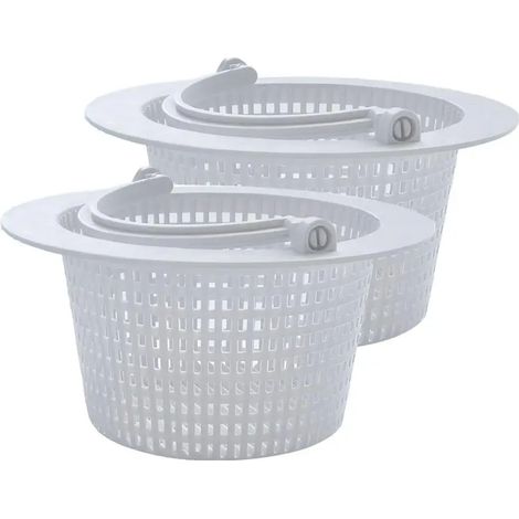 Accessoires de piscine (2 pièces) Panier d'écumoire pour piscine enterrée. Lot de 2 paniers d'écumoire avec poignée pour une évacuation efficace de l'eau. (1/5)