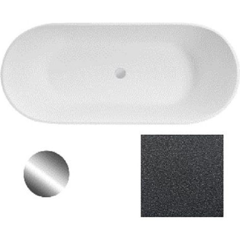 Baignoire îlot Glam graphite avec bonde graphite MOYA 170x70 (1/2)