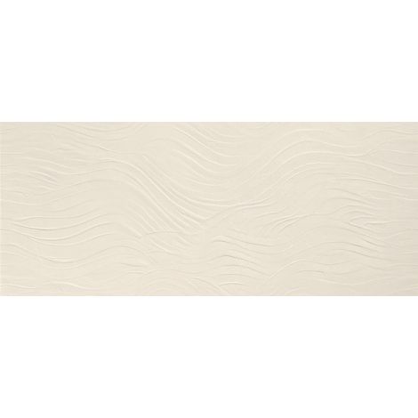 Carrelage effet Béton 3D Blanc Crème Ocean 120x50x0,85 cm Mat Talvoro - Mur intérieur (vendu par carton de 1,8 m²) - RO'MA CARRELAGE