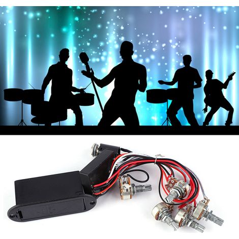 Préampli égaliseur 3 bandes actif pour basse - Circuit micro et harnais de câblage (1/4)