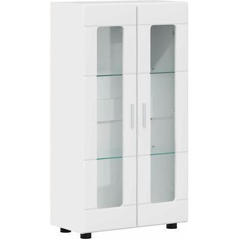 Sideboard mit Regal FLORIN Hochglanz Weiß 55,5 x 29 x 100 cm vidaXL