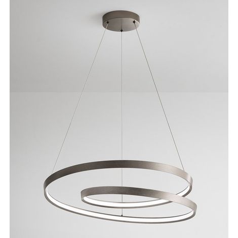 Suspension Led 70W Gris Brossé, Série 6618, Structure Métal Et Aluminium, Design Moderne Réglable, Technologie Cct - Luminaire De Marque Perenz (1/2)