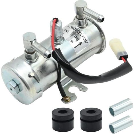 Pompe à carburant électrique 12V, pompe à cylindre d'auto-amorçage de style haut rouge de facette universelle d'essence diesel pour pompe électrique de moteur de fourgon de voiture (1/5)