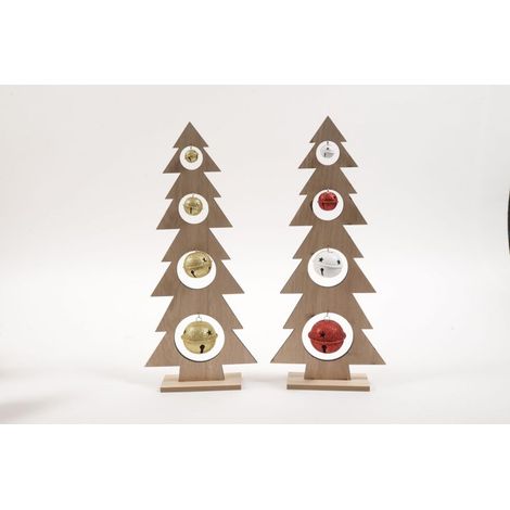 ALBERO DA APPOGGIO C/CAMPANELLE IN LEGNO 5X20XH45CM COLORE ASS PREZZO CADUNO