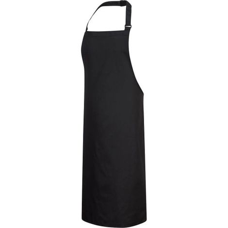 Delantal de polialgodón con peto, diseño clásico talla única S841  Negro