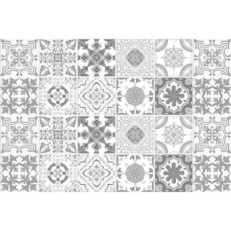 Un juego de 24 pegatinas decorativas cuadradas de 15x15 cm, ideales para salpicaderos de cocina, chimeneas, baños, etc. (1/5)