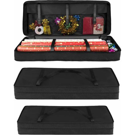 Sac de rangement pour papier cadeau en toile Oxford, organisateur de rubans et nœuds de Noël, housse de rangement sous lit, grand format (1/5)