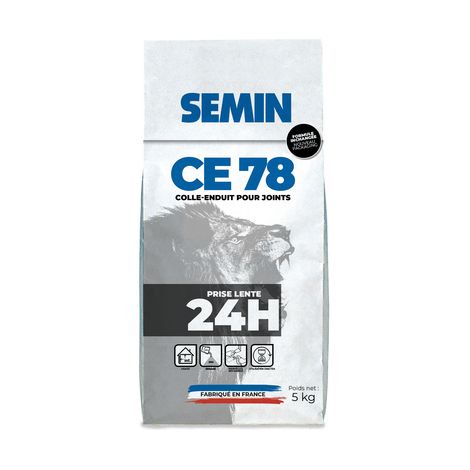 Semin – Enduit de rebouchage lent 24h – Poids 5 kg – Finition précise pour joints de plaques de plâtre – Applications durables (1/4)