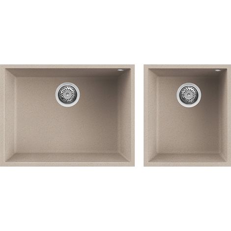 Lavello Elleci da incasso Quadra 210 Sottotop Granitek Avena LGQ21051BSO (1/2)