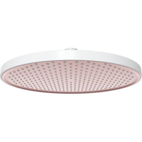 BERNSTEIN - Ducha Ducha rectangular en ABS con efecto lluvia y chorros anticalcáreos - Ø25,4cm - D2201R - Blanco / Rosa mate Blanco/rosa mate (1/5)