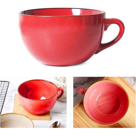 Suppenbeutel mit Henkeln Suppenschüsseln mit Henkeln Suppenbecher Suppentasse Geschirr Küchenutensilien Keramik-Suppenschüssel Suppenschüssel-Set (1/5)