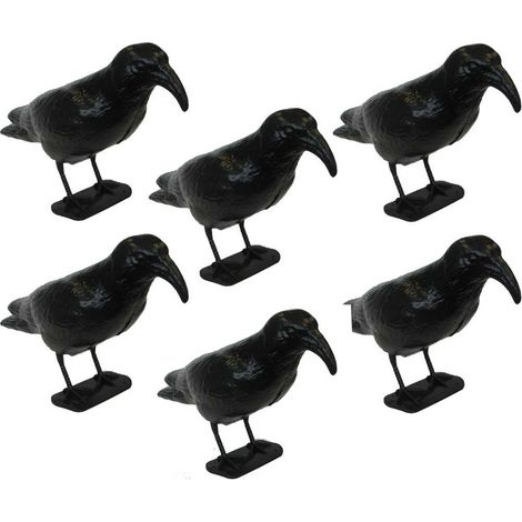 OFFERTA 6 STATUE SPAVENTAPASSERI CORVO 35CM (1/2)