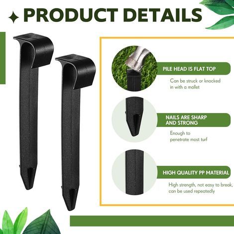 Lot de 60 piquets de Fixation/Maintien pour Tuyau d'arrosage Goutte à Goutte Ø 20mm - ancrage/Support/Guide au Sol (1/5)
