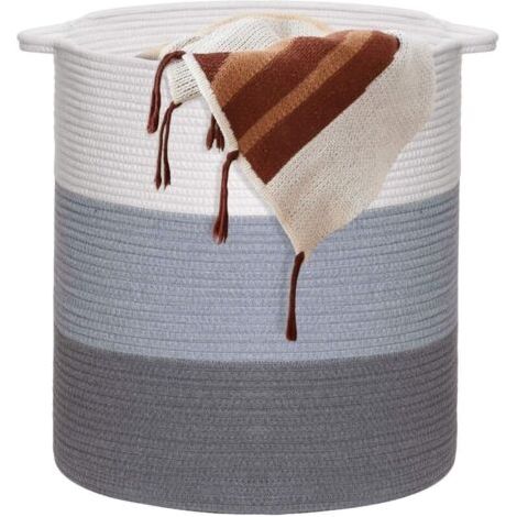 Paniers Linge en Coton - 100% en Coton,45 x 35 cm, Grande Capacité Panier de Rangement, Corbeille à Linge de Haute Qualité, Peut être Utilisé dans la Chambre de Bébé