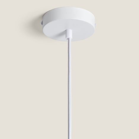 Lampada a Sospensione Tessuto Taupiri Bianco