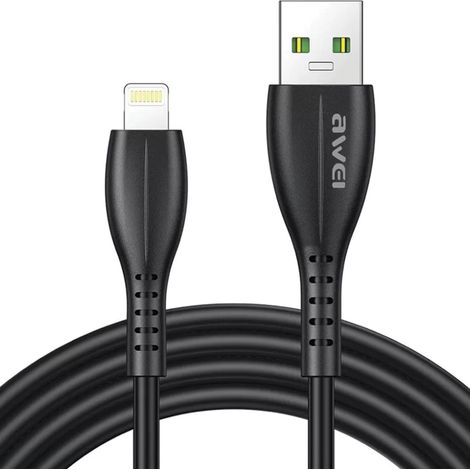 Awei CL-115L USB-auf-Lightning-Kabel, schwarz/schwarz