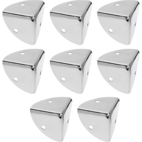8 Pièces 39mm Coin Angle Brace Protecteurs Festonné Métal Angle Droit Coin Gardes pour Boîte en Bois Bureau Poitrine Étui Flightcase Argent (1/5)