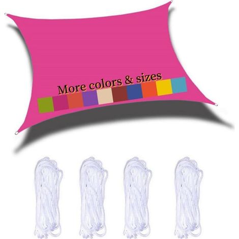 Voile D'ombrage Rectangulaire 2.5x3m Imperméable PES Toile Ombrage 98% UV Protection pour Jardin Terrasse Balcon Piscine Fête Extérieur, Rose Rouge (1/5)