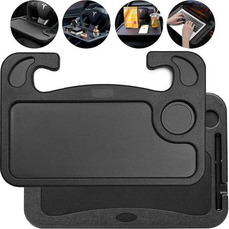 Set mit 2 Lenkradablagen – multifunktionale Ablage für Laptop und Speisen, Autozubehör, praktisch, stabil & platzsparend - Crezuo