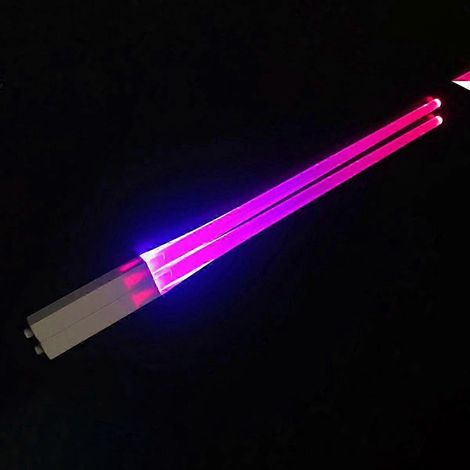 Baguettes LED sushi 9 couleurs - Réutilisables - Style sabre laser - Rose (1/3)