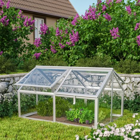 Vitavia Hochbeet "Gamma", aluminium blank, 124 x 89 x 71 cm (ohne Unterbau), 3 mm ESG (1/5)