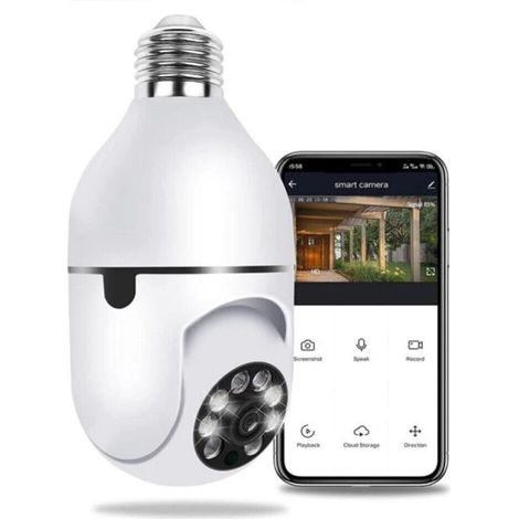 TELECAMERA E27 IP LAMPADINA DA INTERNO 360 GRADI WIRELESS WI-FI E27 PTZ (1/4)
