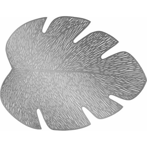 Set de Table Rond Ajouré "Flamboyant" 36x46cm Argent
