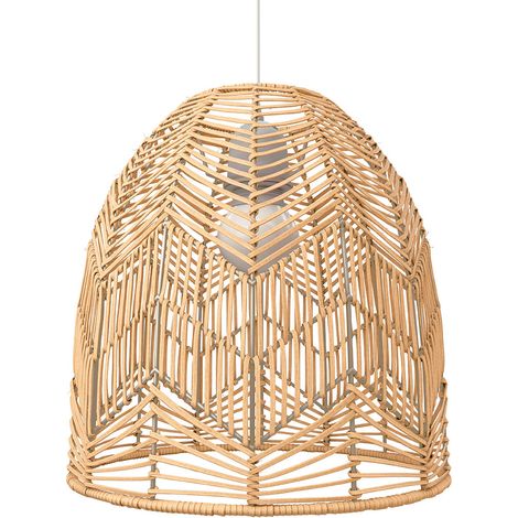 Rattan Ceiling Lamp - Boho Bali Design Pendant Lamp - Bu Light natural wood