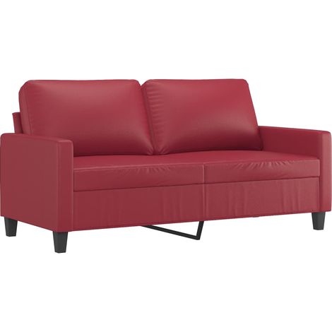Canapé à 2 places,Sofa pour Salon,Banquette Rouge bordeaux 140 cm Similicuir CFW313096 (1/5)
