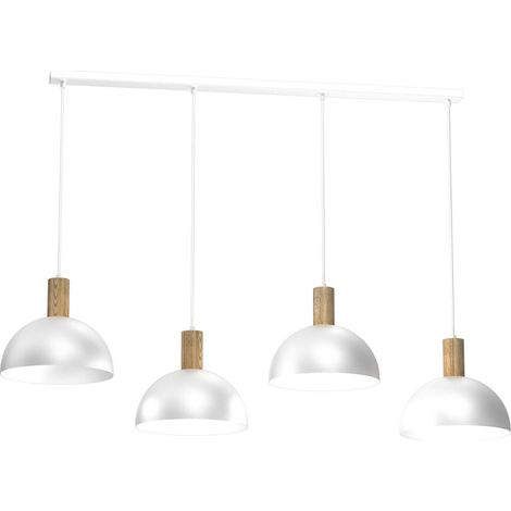 Suspension chrome/bois clair 134cm Handa 4xE27 Luminex