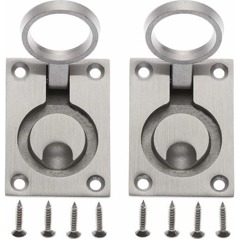 Poignée de Trappe Casier de Trappe Cabinet Caché Poignée en Acier Inoxydable Casier Marin de Trappe de Yacht de Bateau Avec 8PCS Vis de Montage 62 x 44mm 2 Pcs