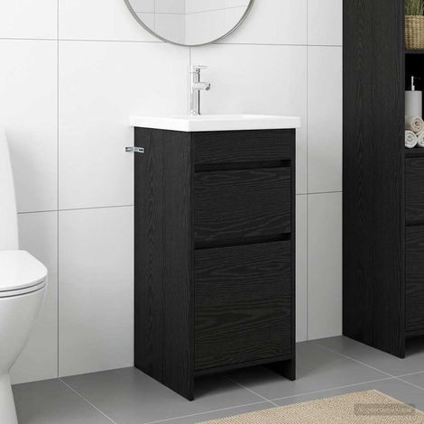 Vanidad de baño con lavabo Roble Negro 42 x 40 x 84,5 cm