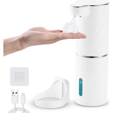 Automatischer Seifenspender mit Sensor (schwarz), 500 ml, wiederaufladbarer elektrischer Seifenspender mit drei einstellbaren Füllständen