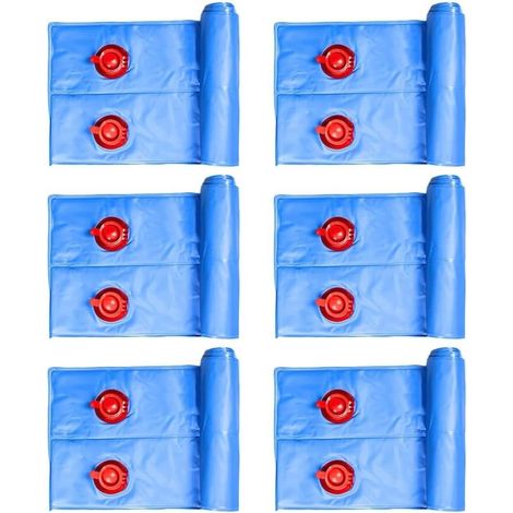 Lot de 6 tubes d'eau épais à double chambre pour couvertures de piscine - Bleu - 0,3 x 2,4 m (1/5)