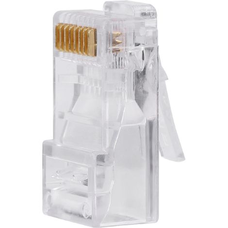 100 Pièces Connecteurs RJ45 8P8C pour Câbles Réseau Cat5/Cat5e - Prise Modulaire (1/5)