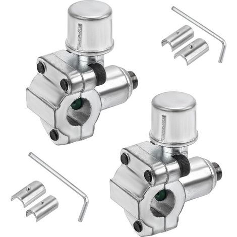 Lot de 2 valves de perçage BPV-31 et 2 clés hexagonales et 4 adaptateurs, robinet de ligne de réfrigérateur en métal pour tuyaux de réfrigérateur de 6,35 mm, 5/16", 3/8" de diamètre extérieur pour (1/4)