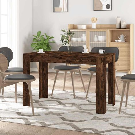 Table à manger 120 x 60 x 76 cm en bois d’ingénierie chêne fumé, 23kg - PANGIVO (1/5)