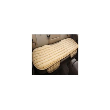 Geeignet für Winterautositzkissen, einseitig, ohne Rückenlehne, rutschfest, klemmfrei, geeignet für Autos (Rücksitz, beige).