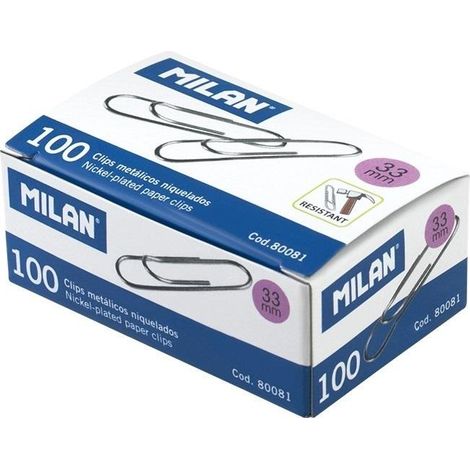 Clips de papel galvanizados de 33 mm, 100 unidades, Milán
