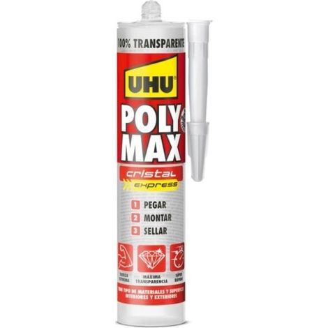 Adhesivo Sellador Polimero 300 Gr Poly Max Cristal Xpress Cartucho (1/3)