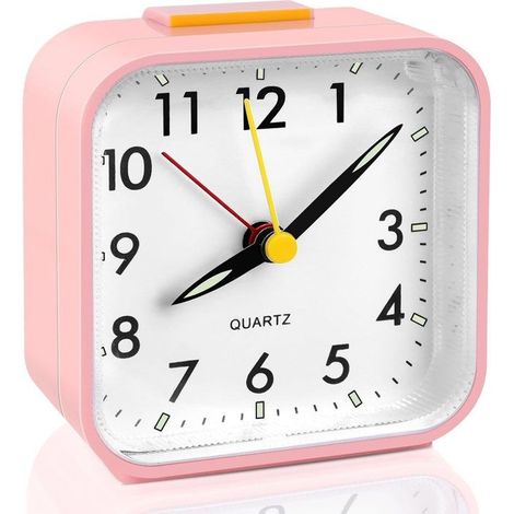 Horloge électronique - KZQ - Réveil silencieux - Carré - Rose - 8x4x8 cm (1/4)