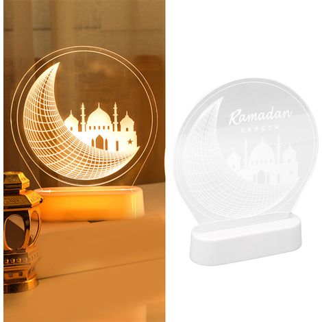 3D-Tischlampe im muslimischen Stil für Ramadan, dekorative LED-Nachtlampe für den Innenbereich. (1/5)