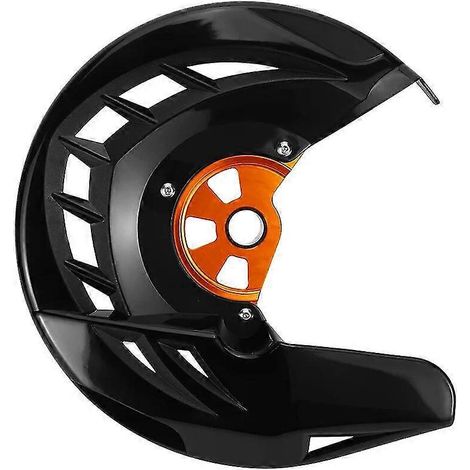 Bremsscheibenschutz vorne für KTM EXC 300, EXC 250, SX 125, 200, EXC-F 350, SXF 450, 530, XCW, XCFW, XC, XCF, Six Days TPI (2016–2023) – Schwarz/Orange (1/5)