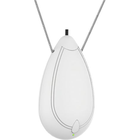 Purificateur d'air portable, collier purificateur d'air personnel rechargeable, mini ioniseur d'air portable pour les voyages en extérieur afin d'éliminer le pollen, la fumée et la poussière (blanc) (1/5)