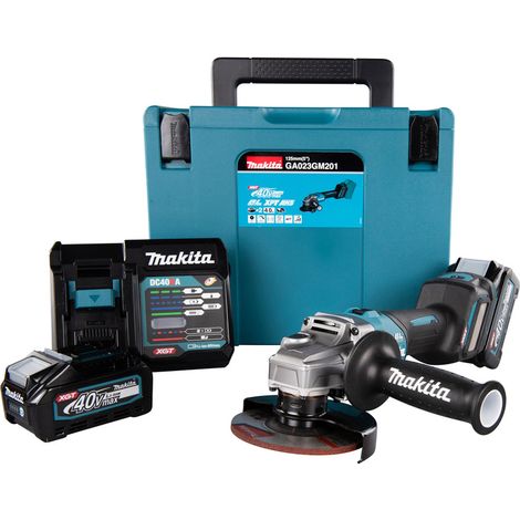 Makita - Smerigliatrice angolare a batteria 40V 125 mm, 2 batterie XGT da 4,0 Ah, caricabatterie GA023GM201 (1/5)