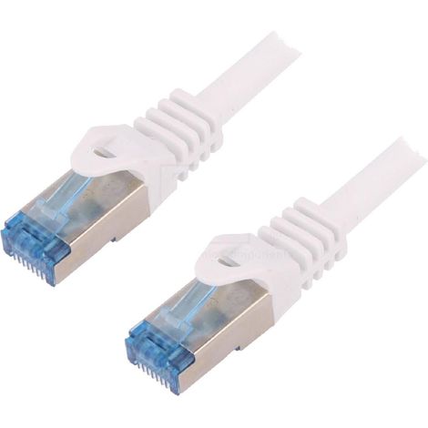 Cordon de raccordement S-FTP Cat.6a blanc - 1.5m